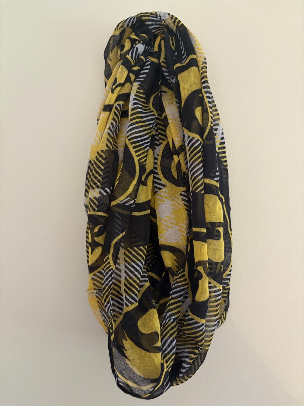 Iowa Hawkeyes Black and Yellow Circle Scarf